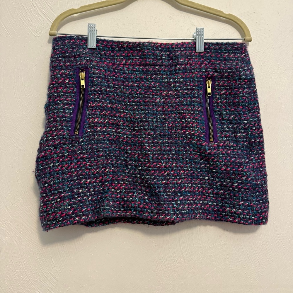 Women’s J.Crew Stylish Multicolor Tweed Mini Skirt Size 10